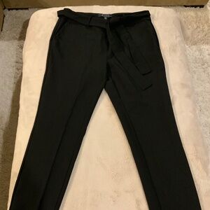 J&L Atelier Black L Pull on pants Classic Matching fabric belt Scandi Girl